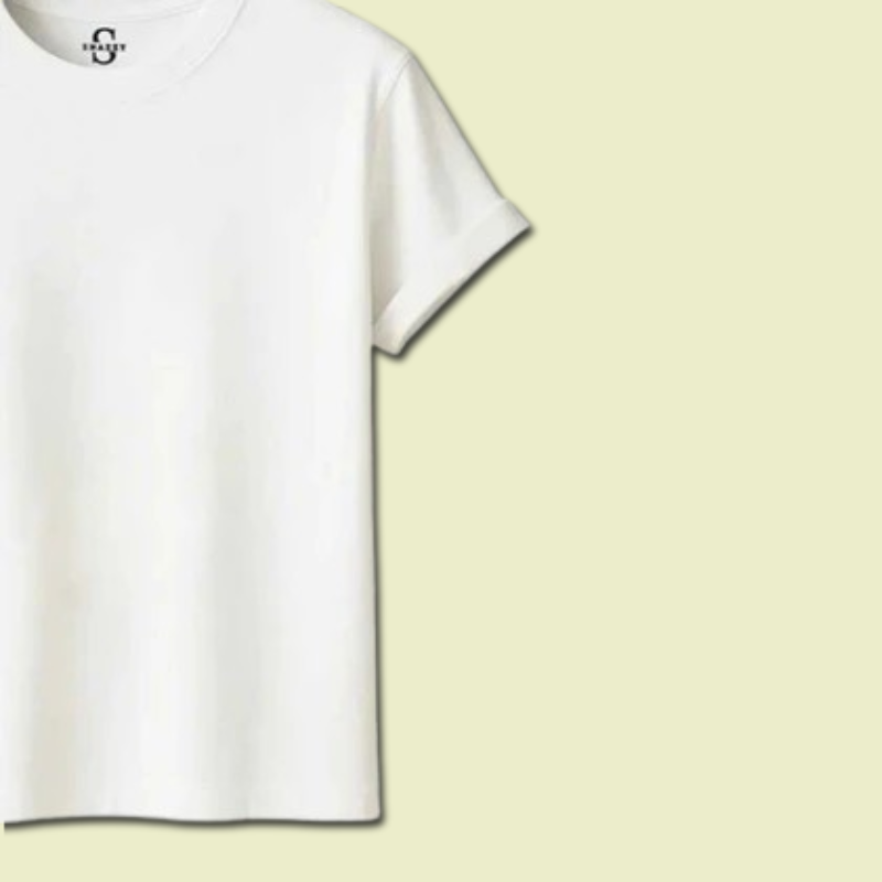 SOFT COTTON ROUND NECK MENS T-SHIRT WHITE - Image 2